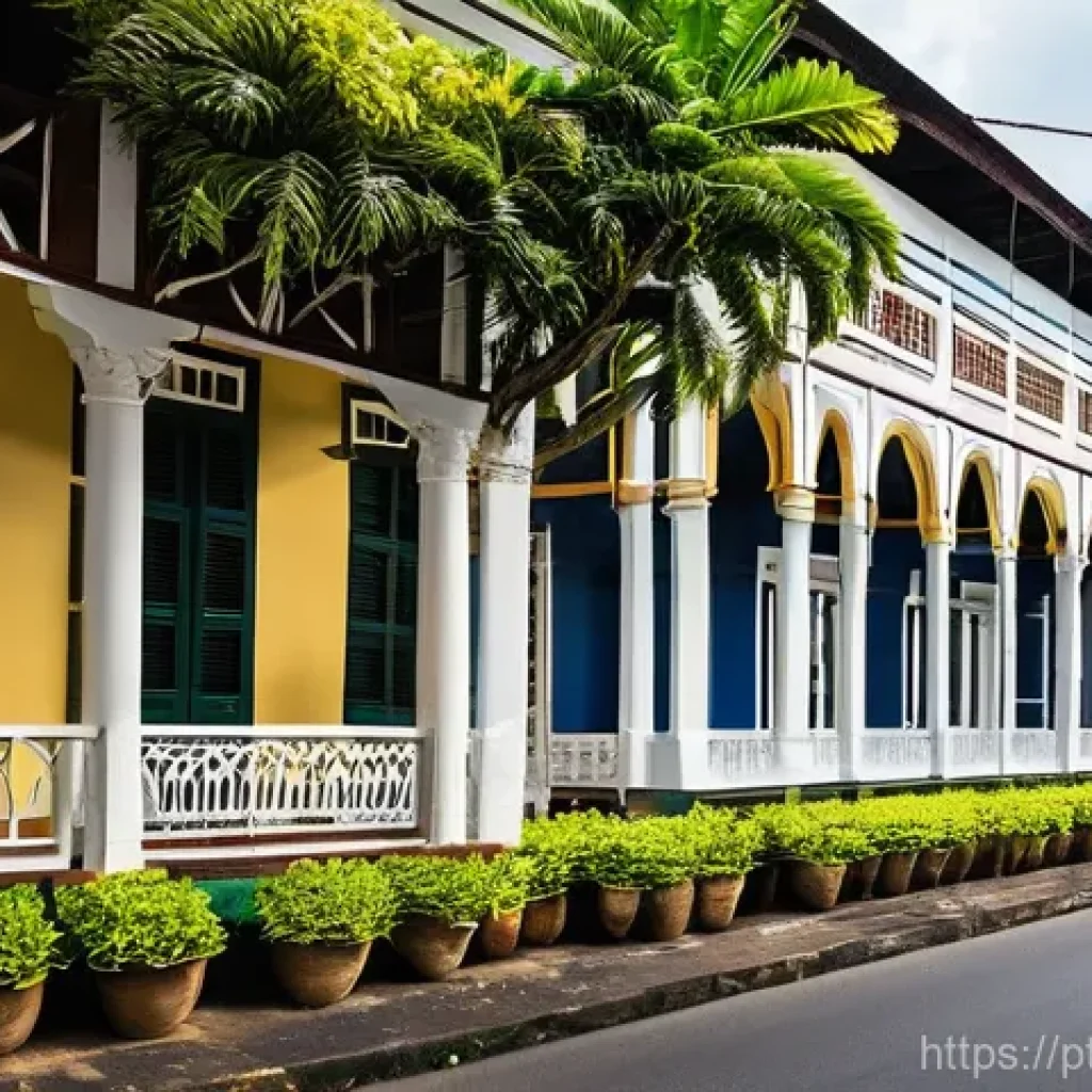 수리남과 브라질 국경 여행 - **A Vibrant Tapestry of Paramaribo's Heritage:**
    A bustling, sun-drenched street scene in the hi...