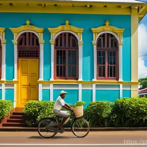 수리남 관광지 추천 - **Paramaribo's Vibrant Colonial Charm:**
    "A picturesque street scene in Paramaribo, Suriname, sh...